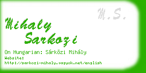 mihaly sarkozi business card